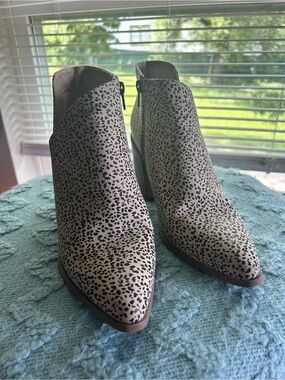 Serra Beige and Black Speckled Pointed Toe Ankle Booties